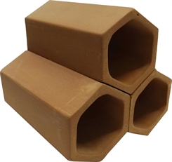 Reje rør sekskantet 11,5x12,5x12,5cm brun